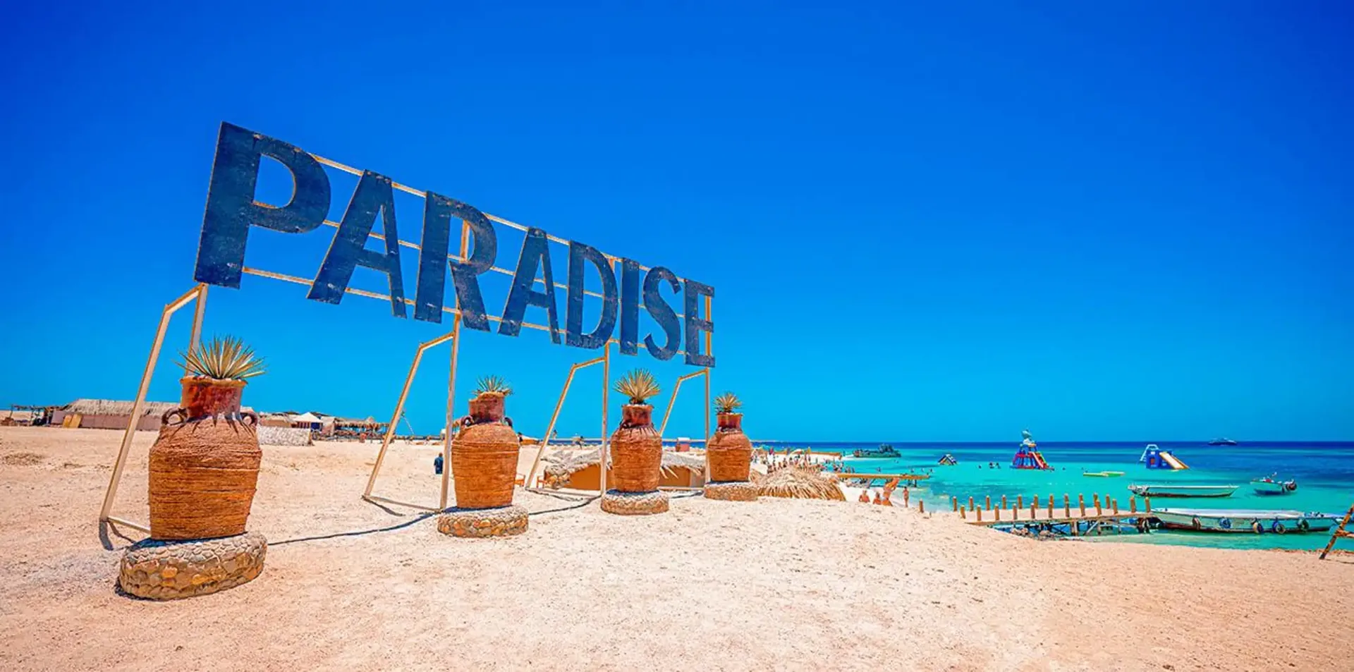 Paradise Island beach entrance sign